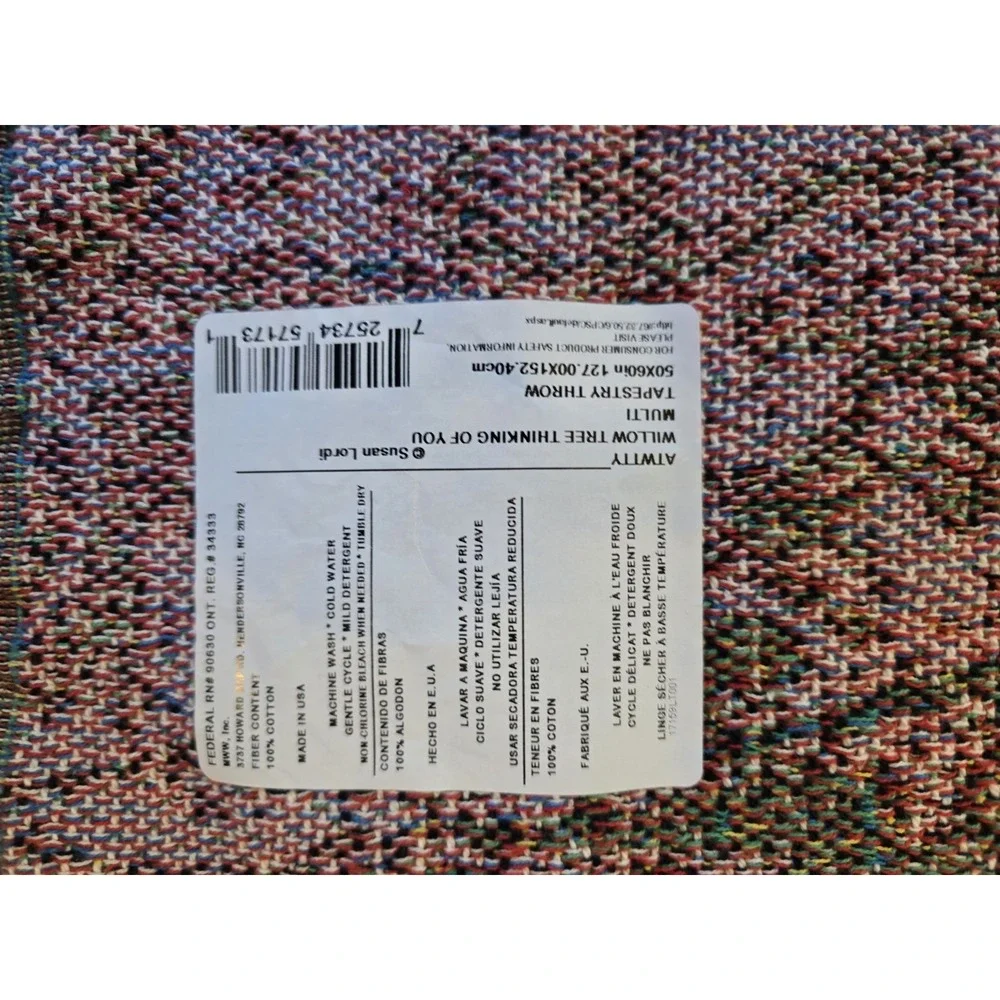 Willow Tree Tapestry Throw Blanket Thinking Of You Sympathy Comfort Gift 50x60